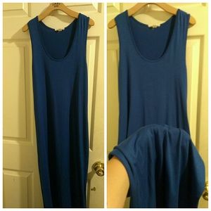 Long royal blue maxi dress